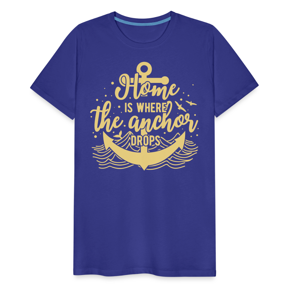 Männer Premium T-Shirt - Home is where the Anchor Drops - Königsblau