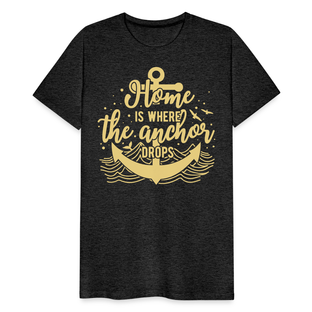 Männer Premium T-Shirt - Home is where the Anchor Drops - Anthrazit