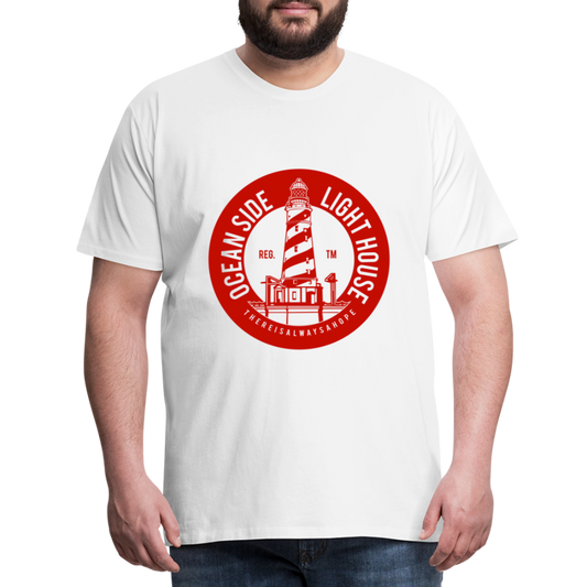 Männer Premium T-Shirt - Ocean Side Light House - Leuchtturm Design - weiß