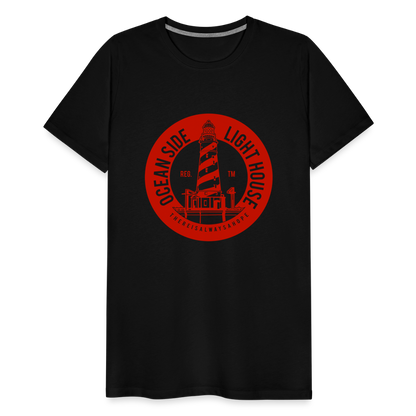 Männer Premium T-Shirt - Ocean Side Light House - Leuchtturm Design - Schwarz