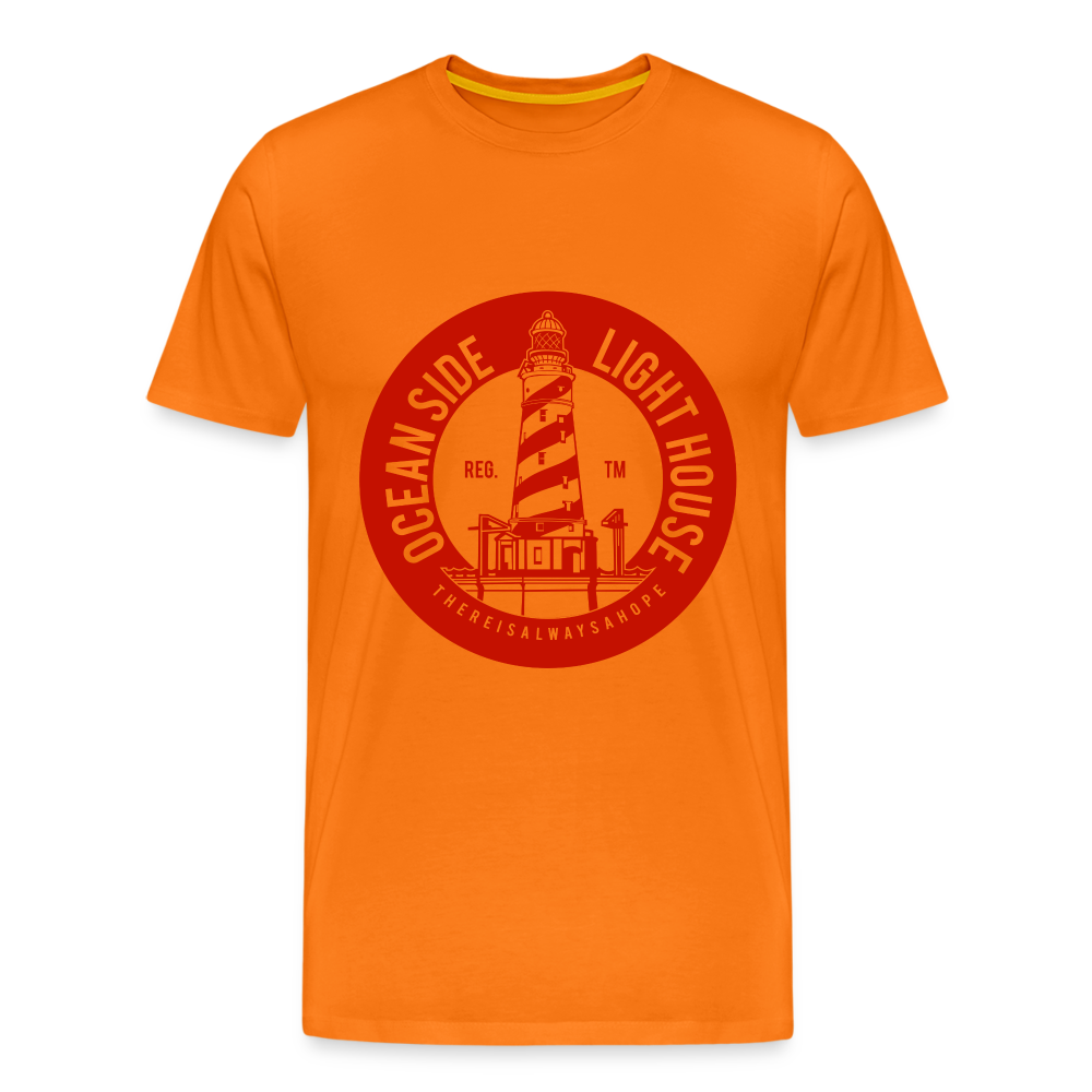 Männer Premium T-Shirt - Ocean Side Light House - Leuchtturm Design - Orange