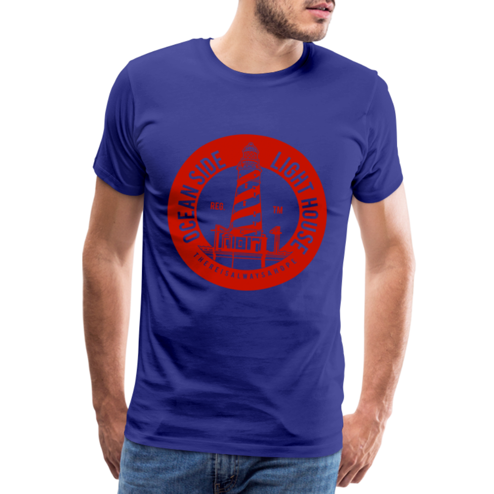 Männer Premium T-Shirt - Ocean Side Light House - Leuchtturm Design - Königsblau