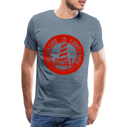 Männer Premium T-Shirt - Ocean Side Light House - Leuchtturm Design - Blaugrau