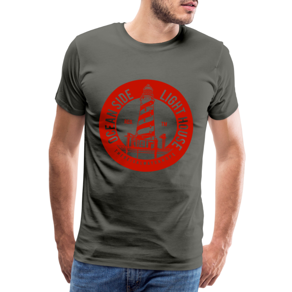 Männer Premium T-Shirt - Ocean Side Light House - Leuchtturm Design - Asphalt