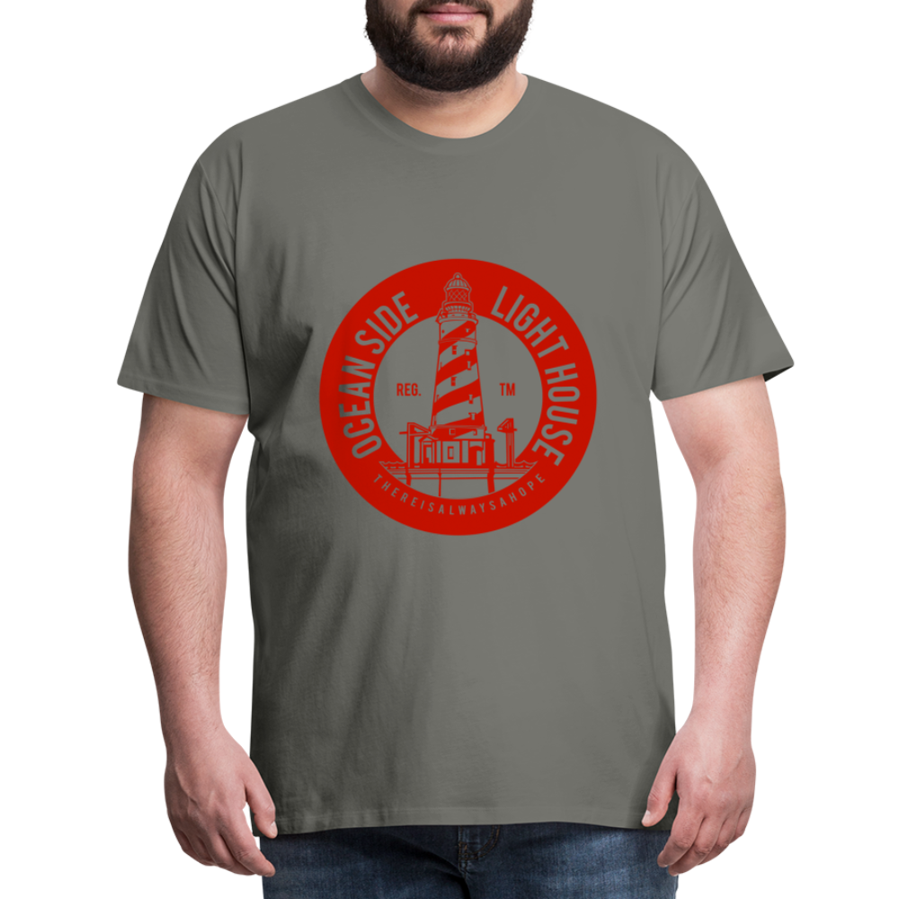 Männer Premium T-Shirt - Ocean Side Light House - Leuchtturm Design - Asphalt