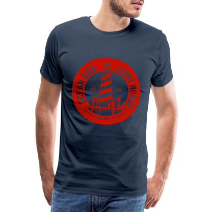 Männer Premium T-Shirt - Ocean Side Light House - Leuchtturm Design - Navy