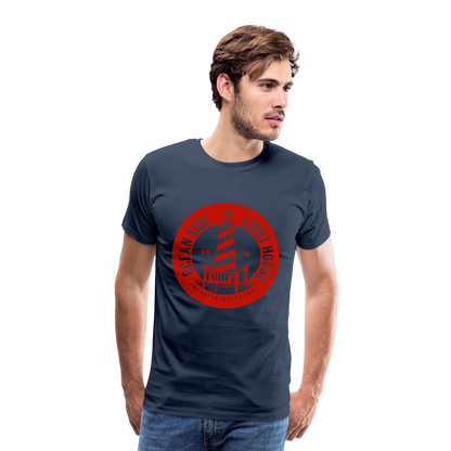 Männer Premium T-Shirt - Ocean Side Light House - Leuchtturm Design - Navy