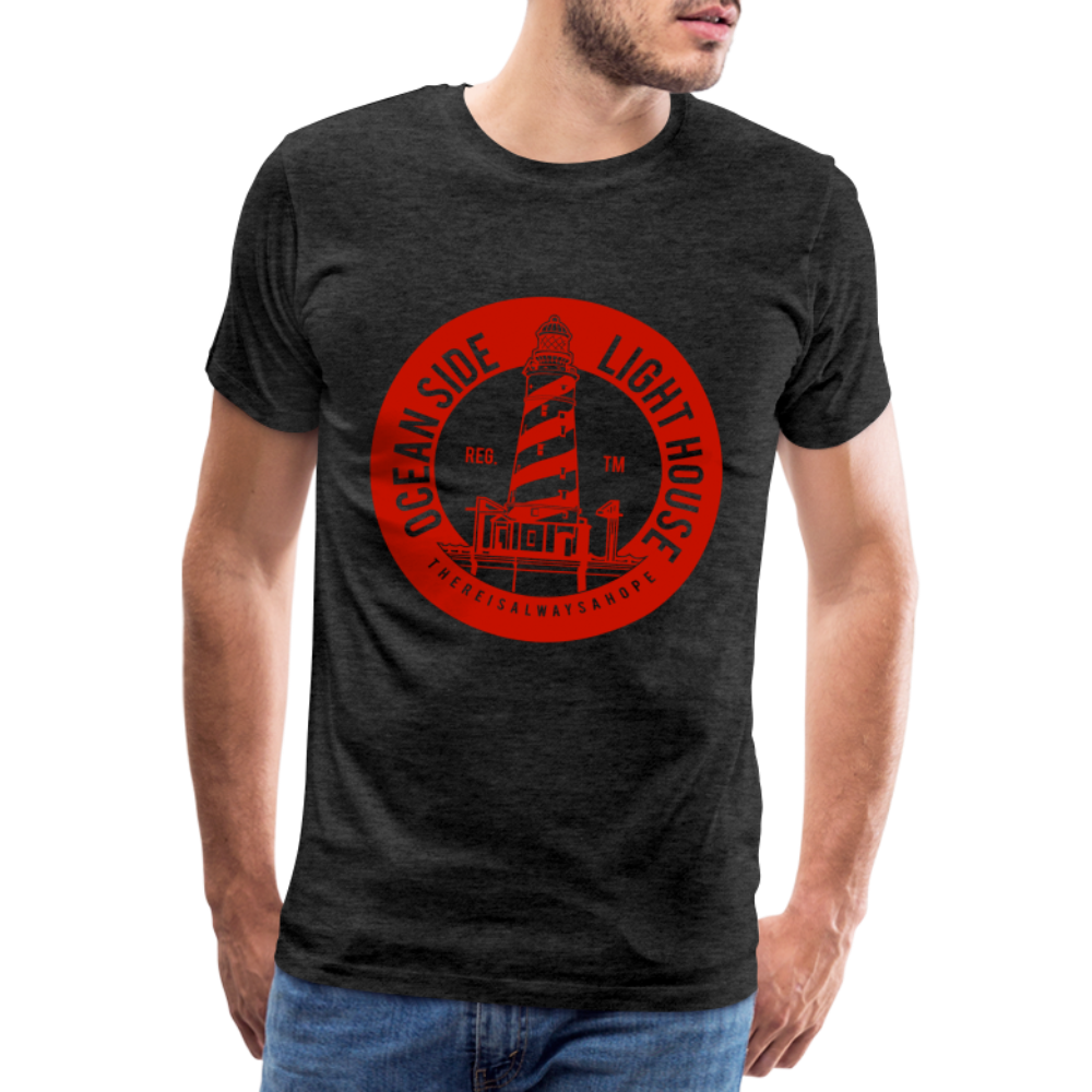 Männer Premium T-Shirt - Ocean Side Light House - Leuchtturm Design - Anthrazit