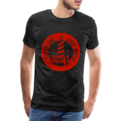 Männer Premium T-Shirt - Ocean Side Light House - Leuchtturm Design - Anthrazit