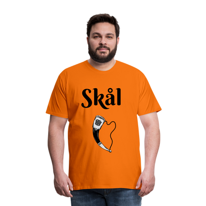 Männer Premium T-Shirt Skål Design mit Wikingerhorn - Orange