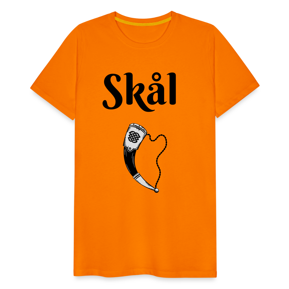 Männer Premium T-Shirt Skål Design mit Wikingerhorn - Orange