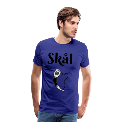 Männer Premium T-Shirt Skål Design mit Wikingerhorn - Königsblau