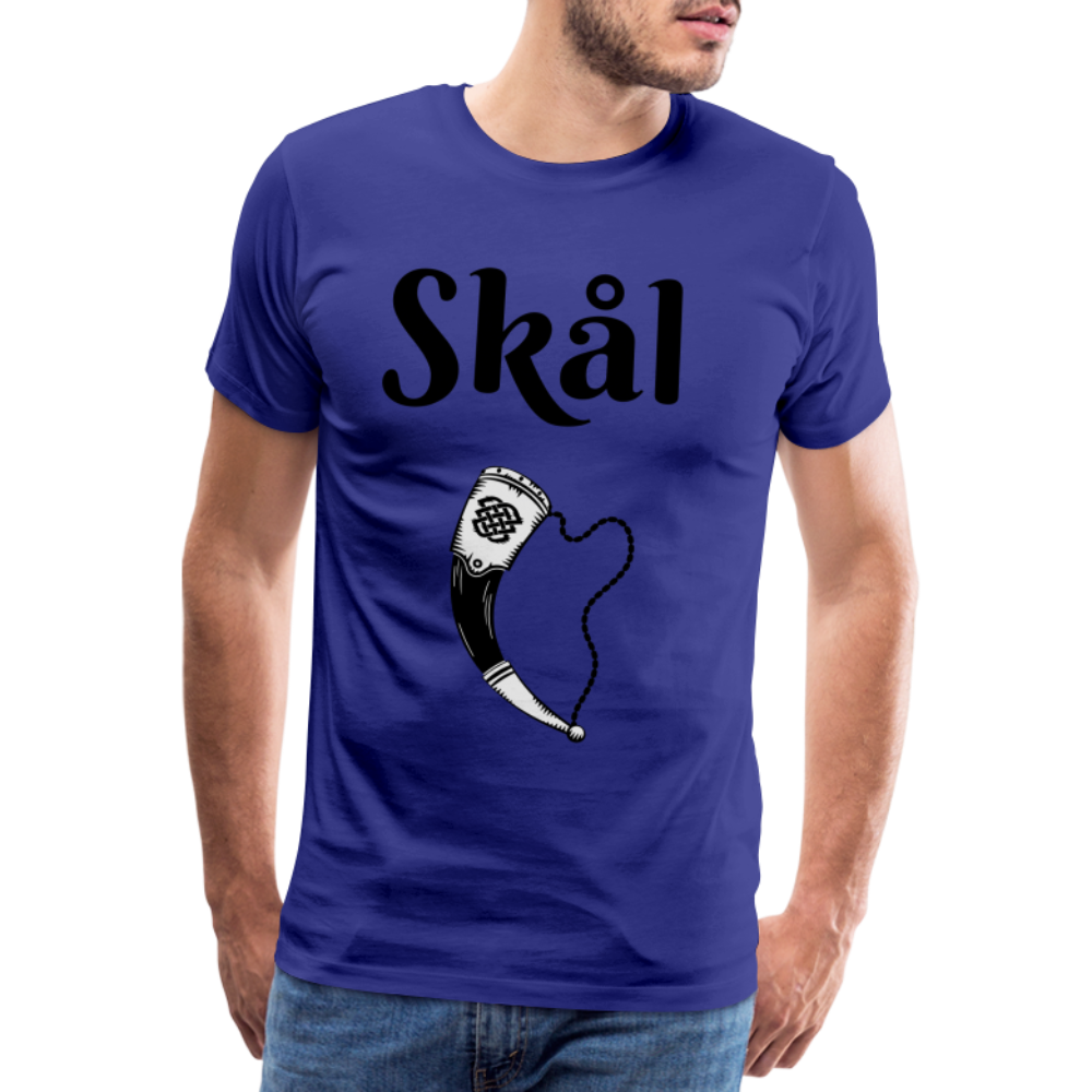 Männer Premium T-Shirt Skål Design mit Wikingerhorn - Königsblau