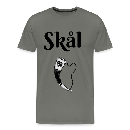 Männer Premium T-Shirt Skål Design mit Wikingerhorn - Asphalt