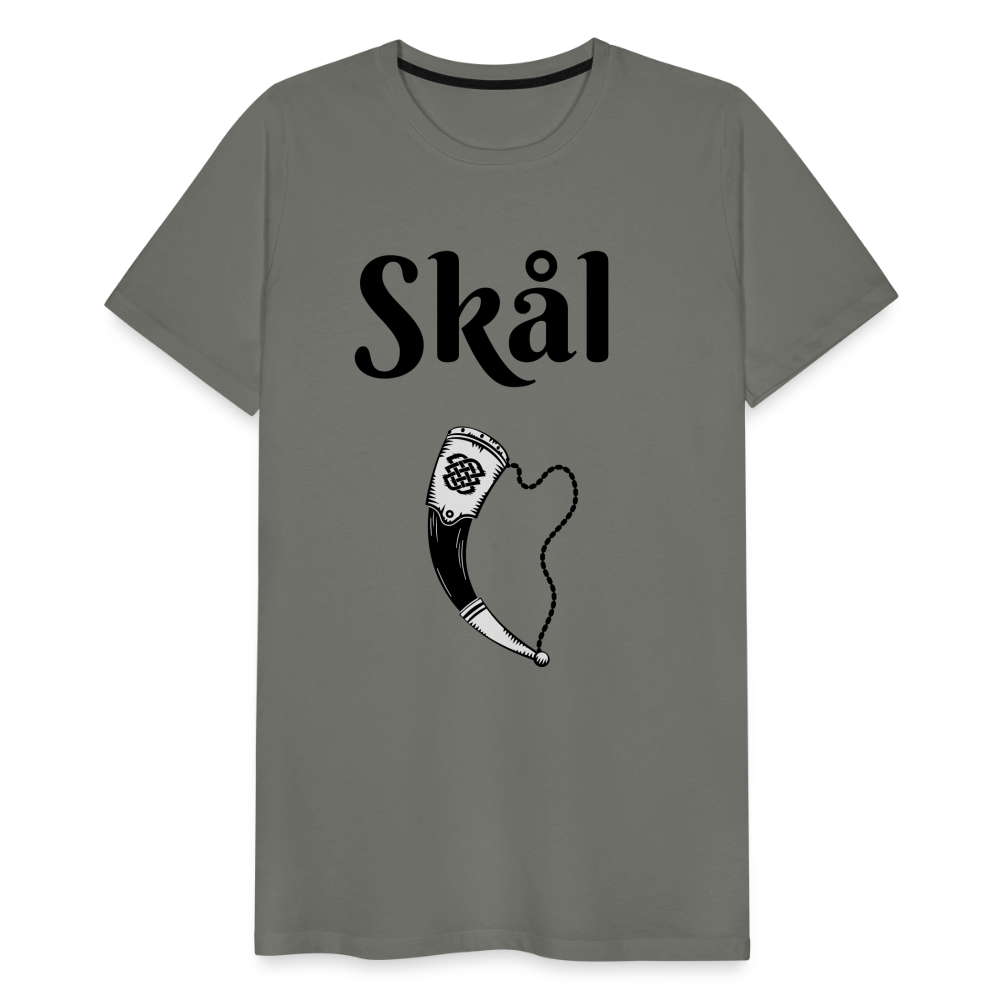 Männer Premium T-Shirt Skål Design mit Wikingerhorn - Asphalt