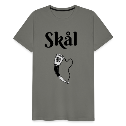 Männer Premium T-Shirt Skål Design mit Wikingerhorn - Asphalt