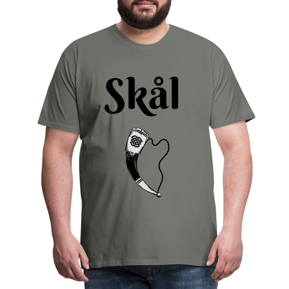 Männer Premium T-Shirt Skål Design mit Wikingerhorn - Asphalt