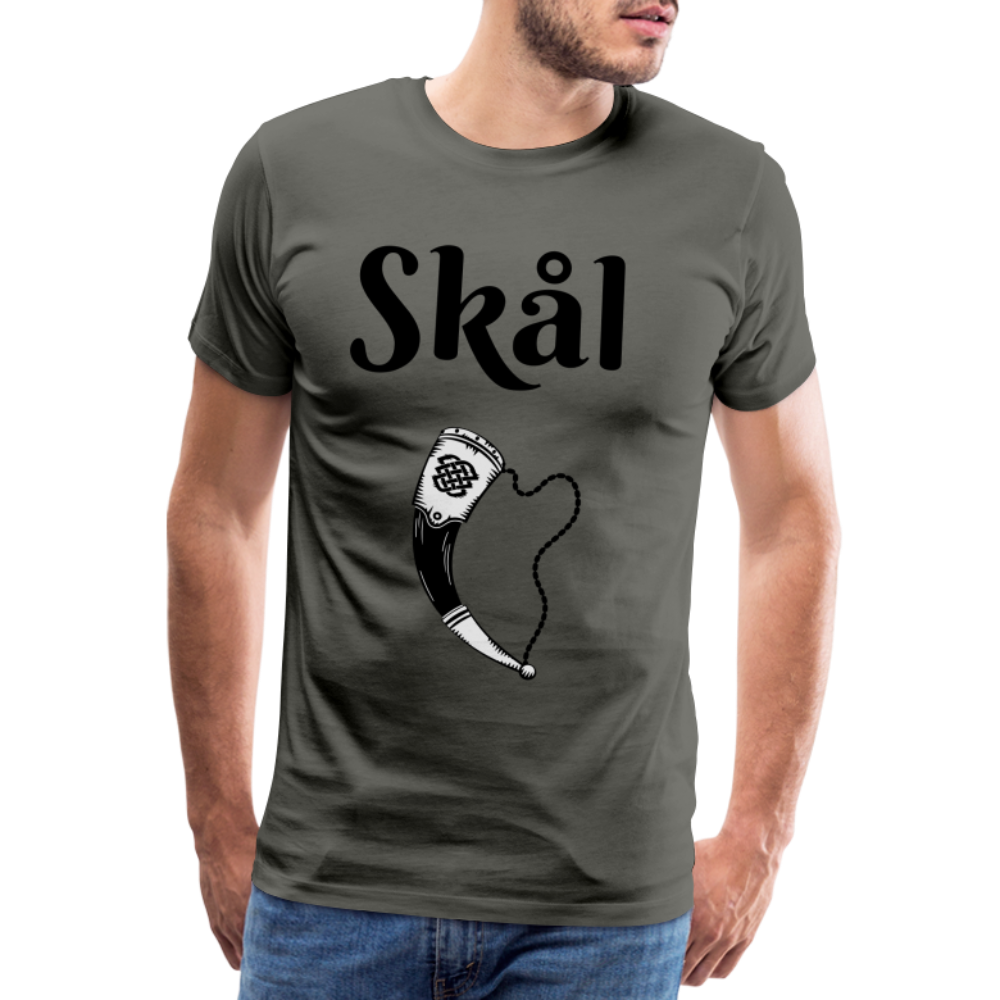 Männer Premium T-Shirt Skål Design mit Wikingerhorn - Asphalt