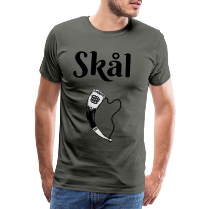 Männer Premium T-Shirt Skål Design mit Wikingerhorn - Asphalt