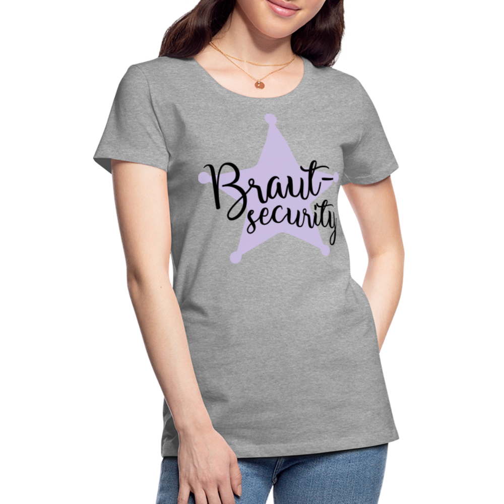 Frauen Premium T-Shirt - Braut Security - Grau meliert