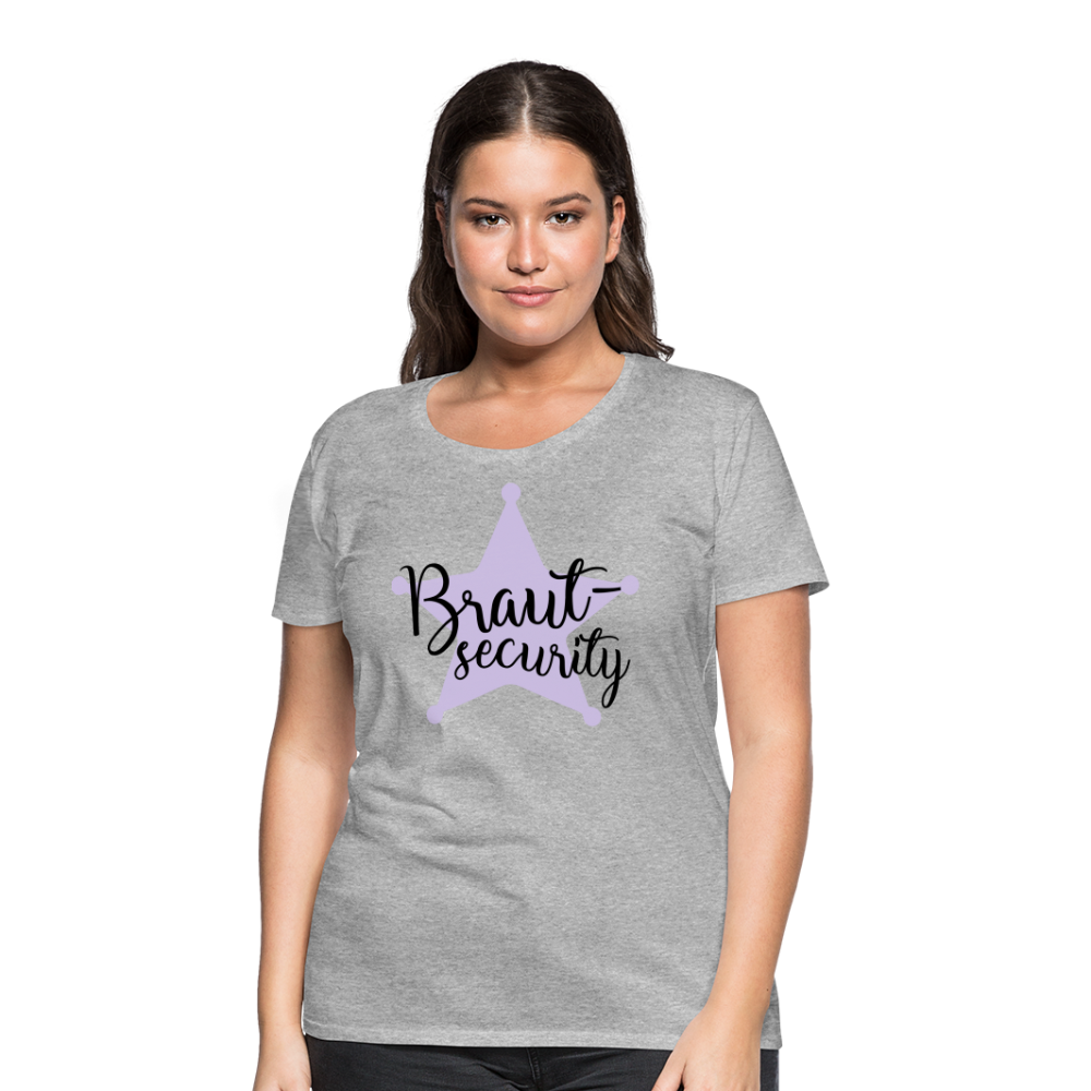 Frauen Premium T-Shirt - Braut Security - Grau meliert