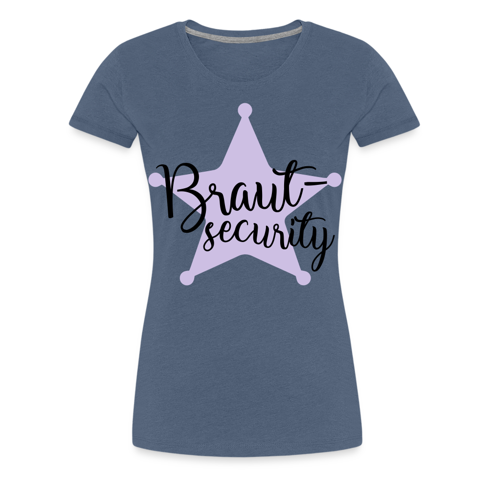 Frauen Premium T-Shirt - Braut Security - Blau meliert