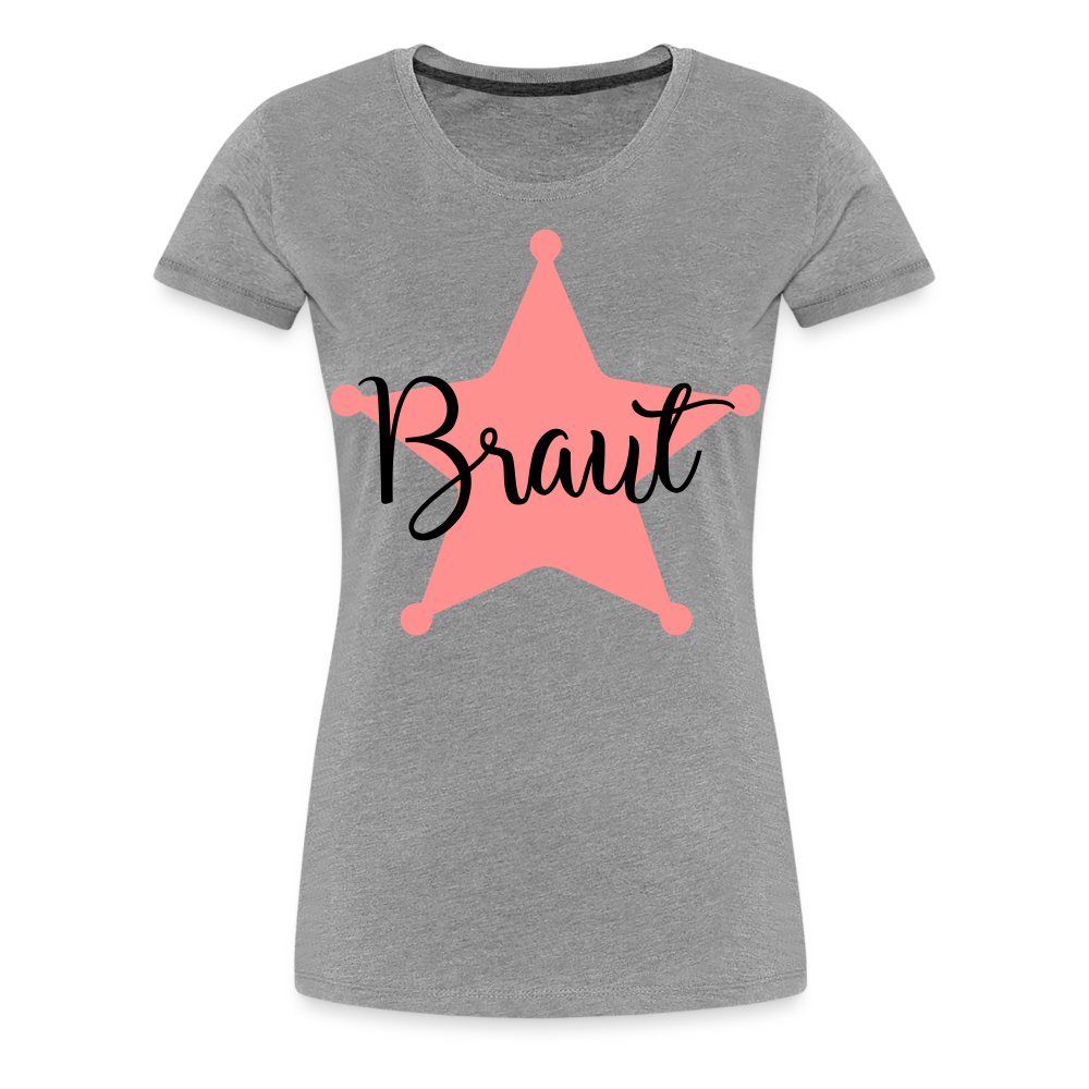 Frauen Premium T-Shirt - JGA T-Shirt für die Braut - Grau meliert