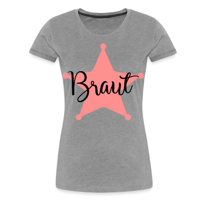 Frauen Premium T-Shirt - JGA T-Shirt für die Braut - Grau meliert