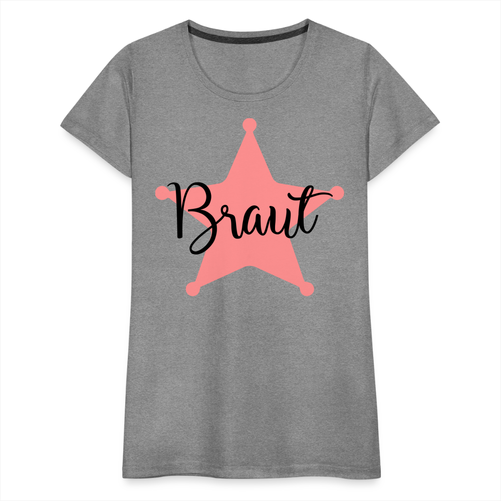 Frauen Premium T-Shirt - JGA T-Shirt für die Braut - Grau meliert