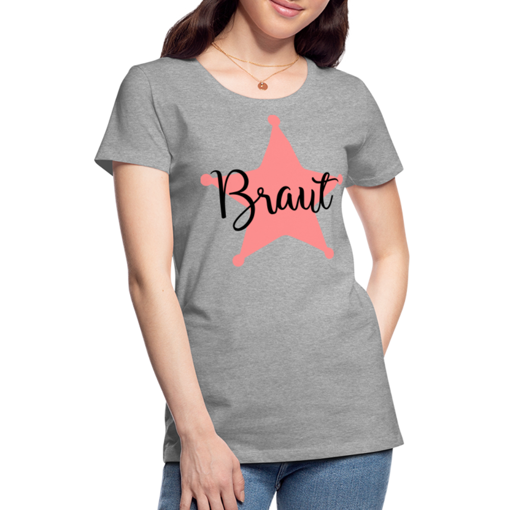 Frauen Premium T-Shirt - JGA T-Shirt für die Braut - Grau meliert