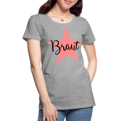 Frauen Premium T-Shirt - JGA T-Shirt für die Braut - Grau meliert