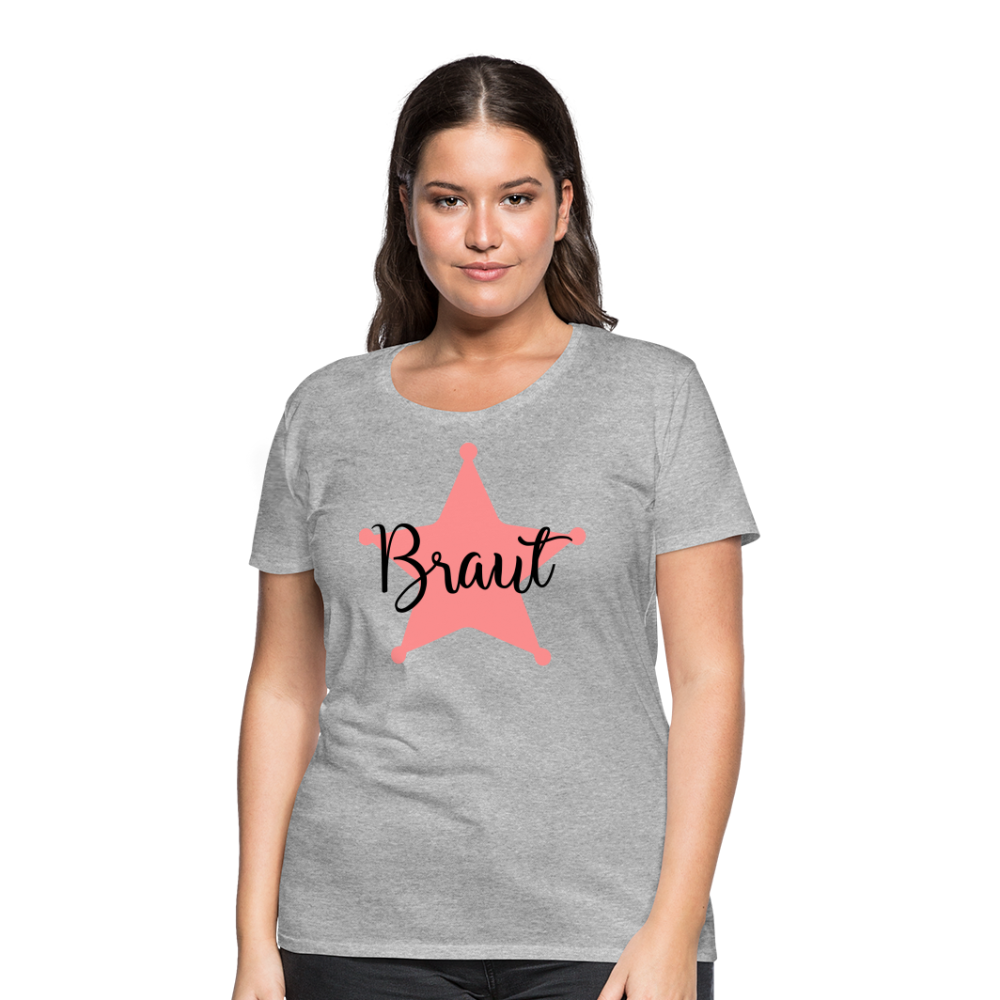 Frauen Premium T-Shirt - JGA T-Shirt für die Braut - Grau meliert