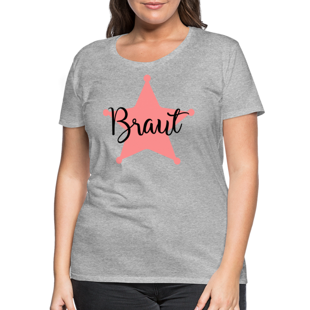 Frauen Premium T-Shirt - JGA T-Shirt für die Braut - Grau meliert