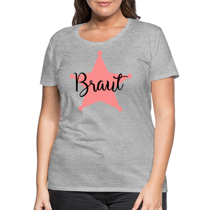 Frauen Premium T-Shirt - JGA T-Shirt für die Braut - Grau meliert