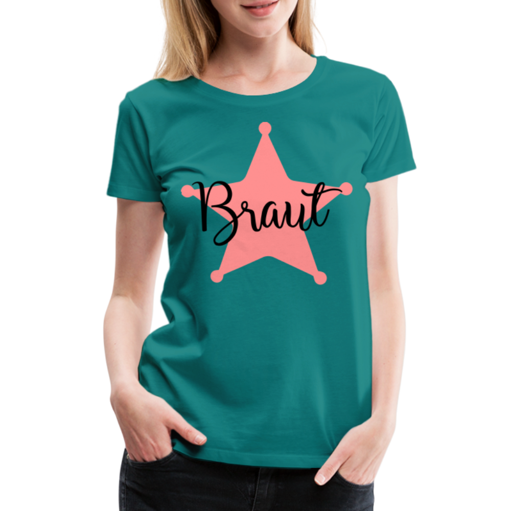 Frauen Premium T-Shirt - JGA T-Shirt für die Braut - Divablau