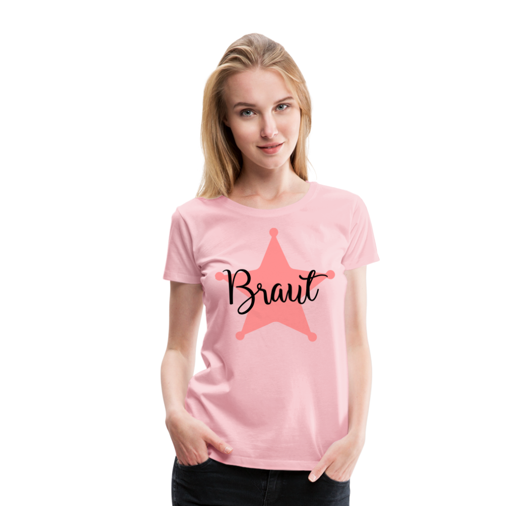 Frauen Premium T-Shirt - JGA T-Shirt für die Braut - Hellrosa