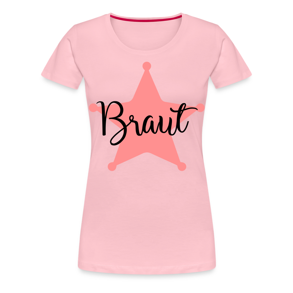 Frauen Premium T-Shirt - JGA T-Shirt für die Braut - Hellrosa