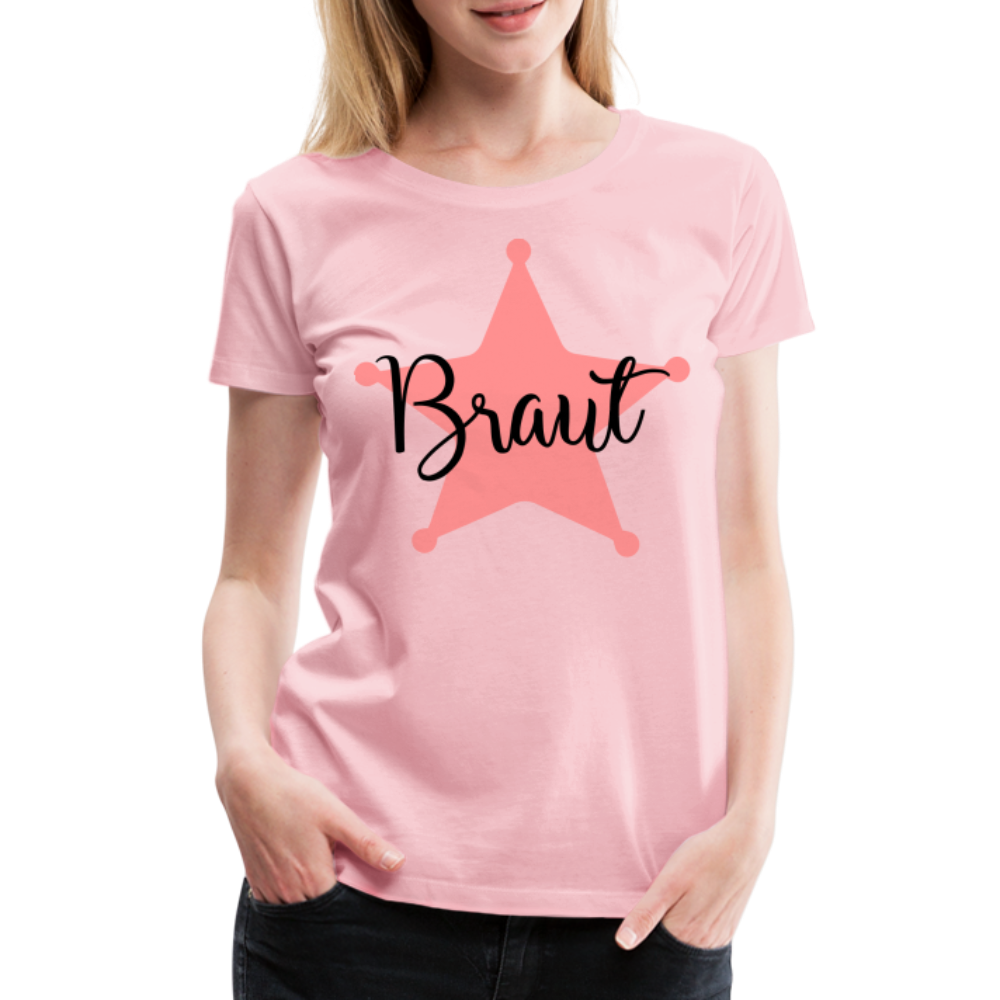 Frauen Premium T-Shirt - JGA T-Shirt für die Braut - Hellrosa