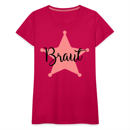 Frauen Premium T-Shirt - JGA T-Shirt für die Braut - dunkles Pink