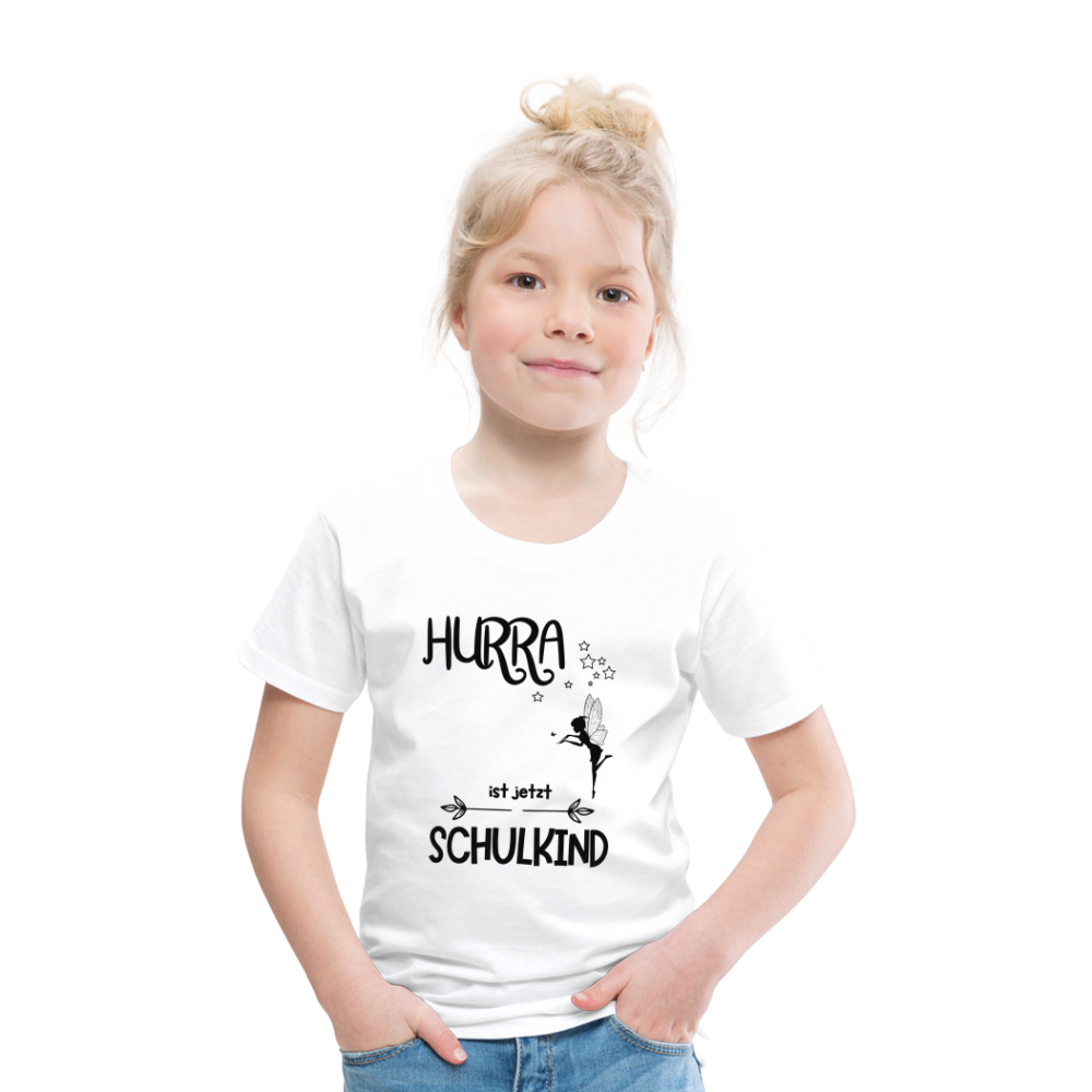 Kinder T-Shirt personalisierbar zum Schulanfang - Fee - weiß