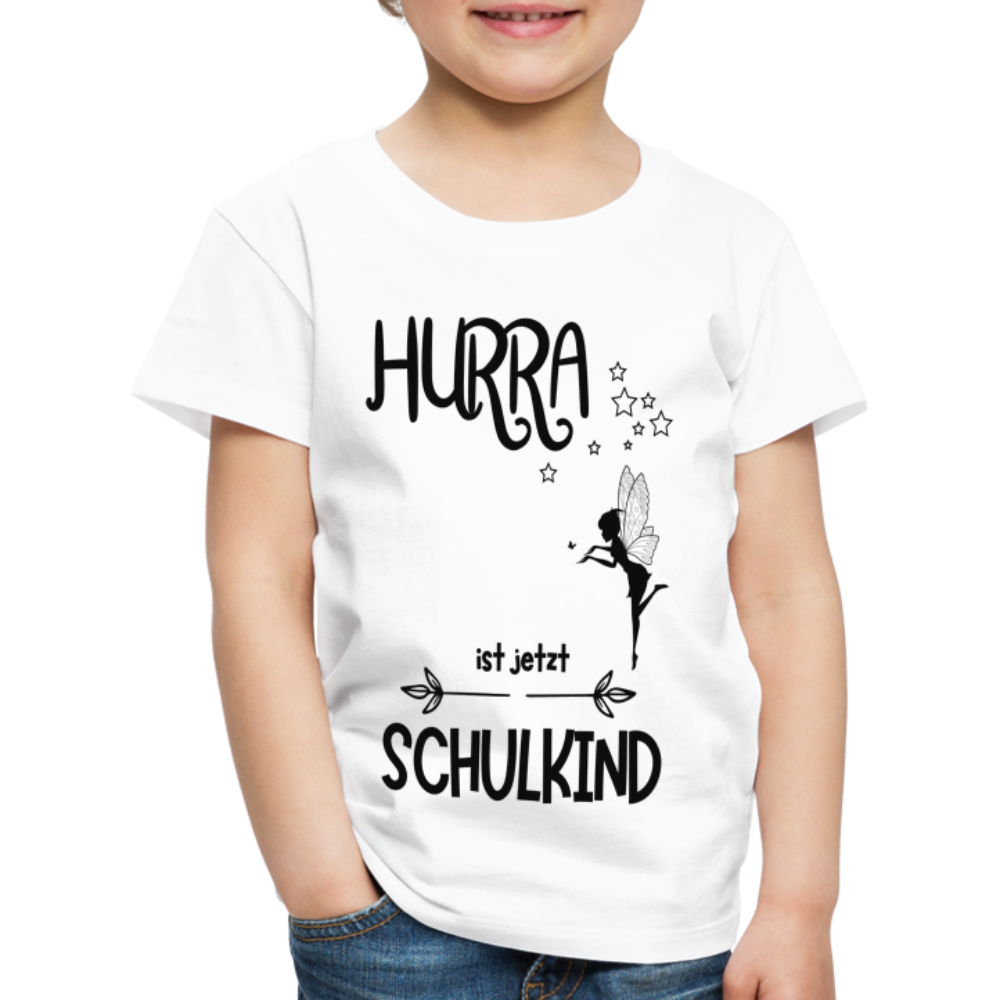 Kinder T-Shirt personalisierbar zum Schulanfang - Fee - weiß