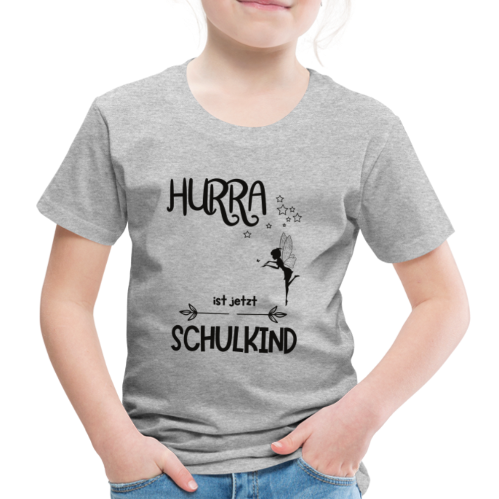 Kinder T-Shirt personalisierbar zum Schulanfang - Fee - Grau meliert