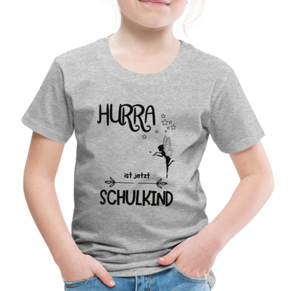 Kinder T-Shirt personalisierbar zum Schulanfang - Fee - Grau meliert