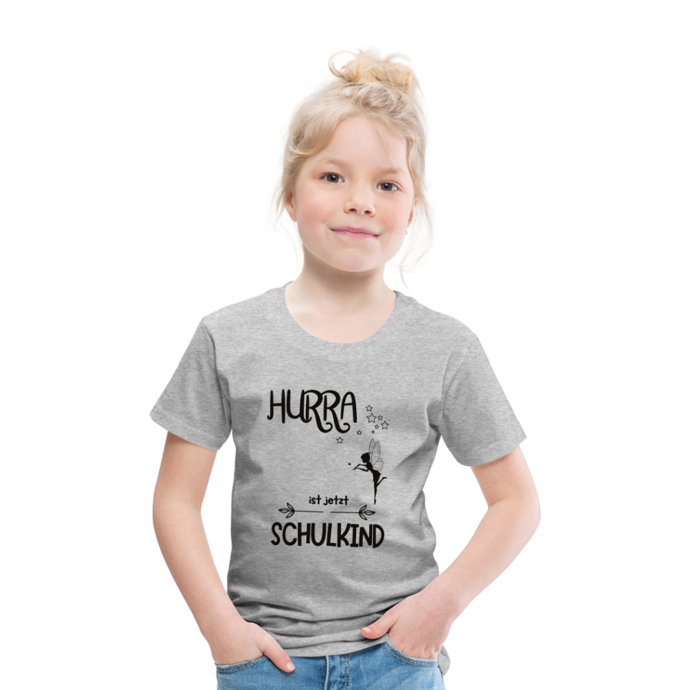 Kinder T-Shirt personalisierbar zum Schulanfang - Fee - Grau meliert