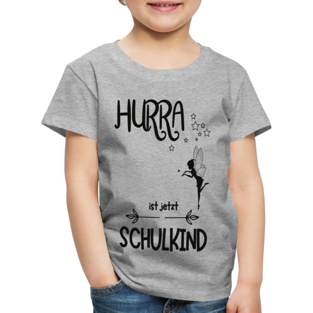 Kinder T-Shirt personalisierbar zum Schulanfang - Fee - Grau meliert