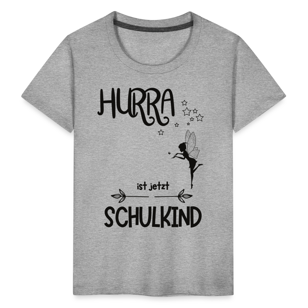 Kinder T-Shirt personalisierbar zum Schulanfang - Fee - Grau meliert