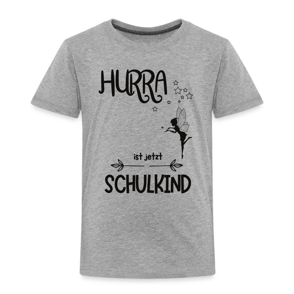 Kinder T-Shirt personalisierbar zum Schulanfang - Fee - Grau meliert