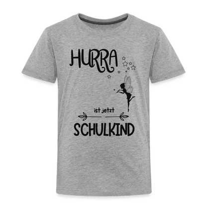 Kinder T-Shirt personalisierbar zum Schulanfang - Fee - Grau meliert