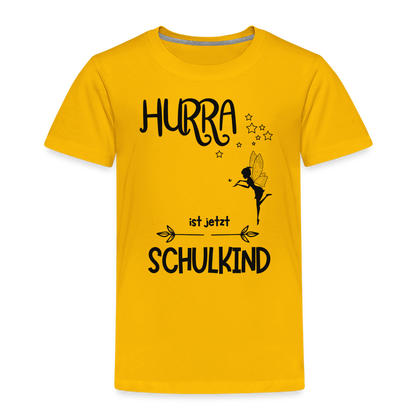 Kinder T-Shirt personalisierbar zum Schulanfang - Fee - Sonnengelb