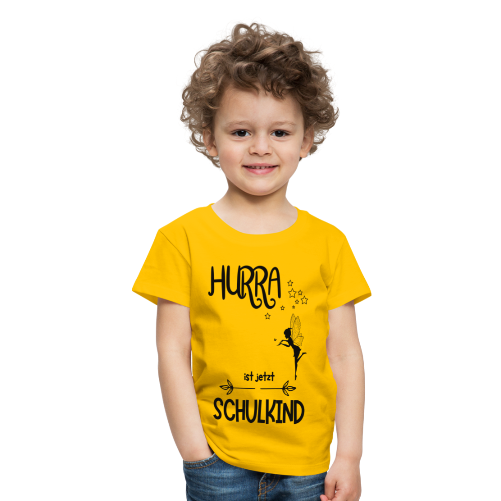 Kinder T-Shirt personalisierbar zum Schulanfang - Fee - Sonnengelb